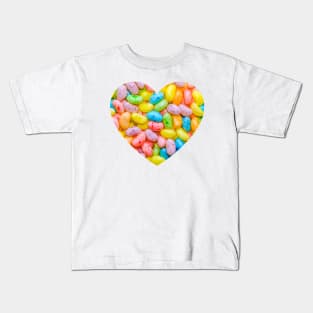 Pastel Speckled Jelly Bean Candy Photograph Heart Kids T-Shirt